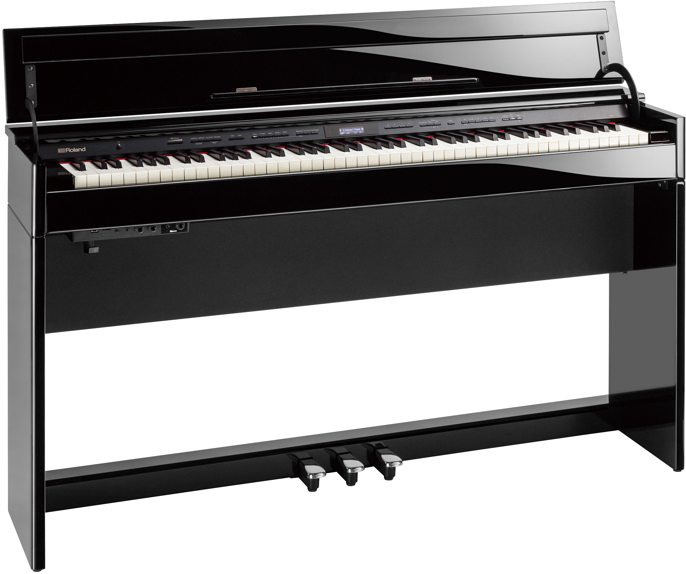 DP-603 PE Set mit Klavierbank, Kopfhörer, Klavierschule Schwarz hochglanz