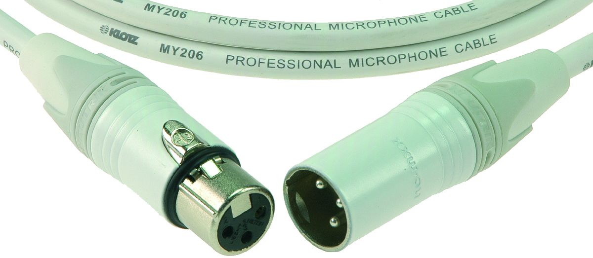 IceRock Mikrofonkabel 5m XLR 3p. F/M Neutrik weiß