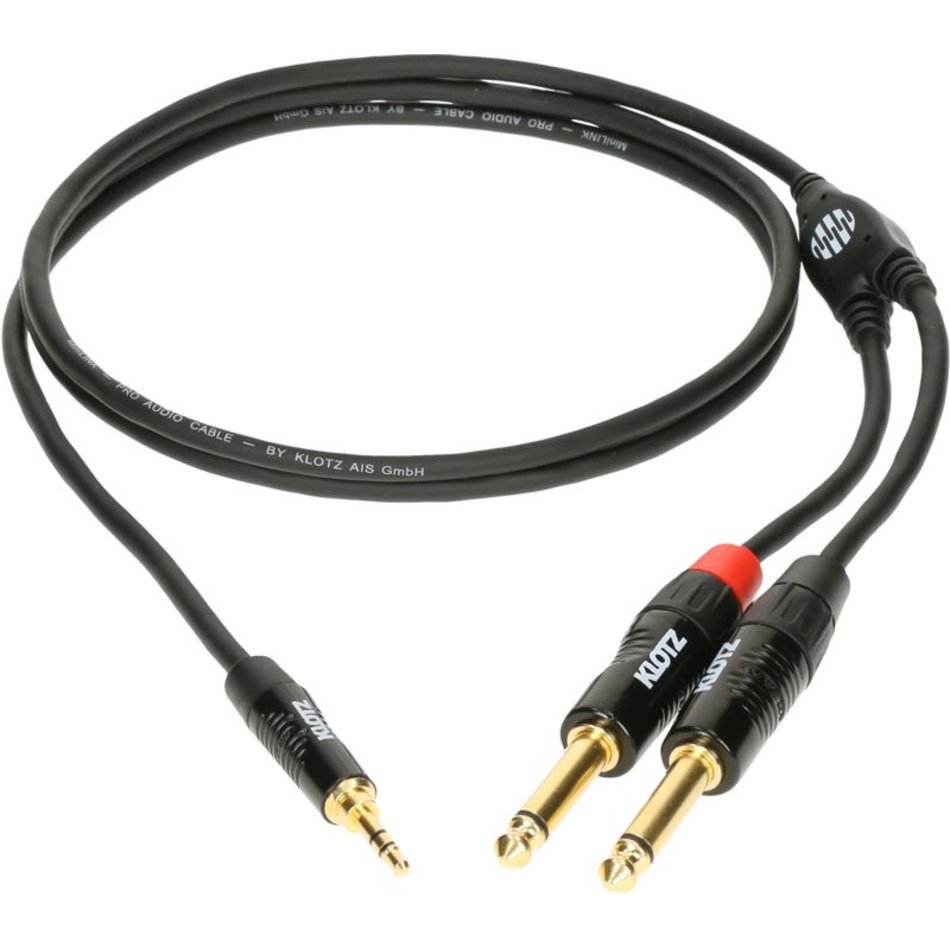 PRO Y-Kabel 1,5m Mini Jack 3p - 2x Jack 2p