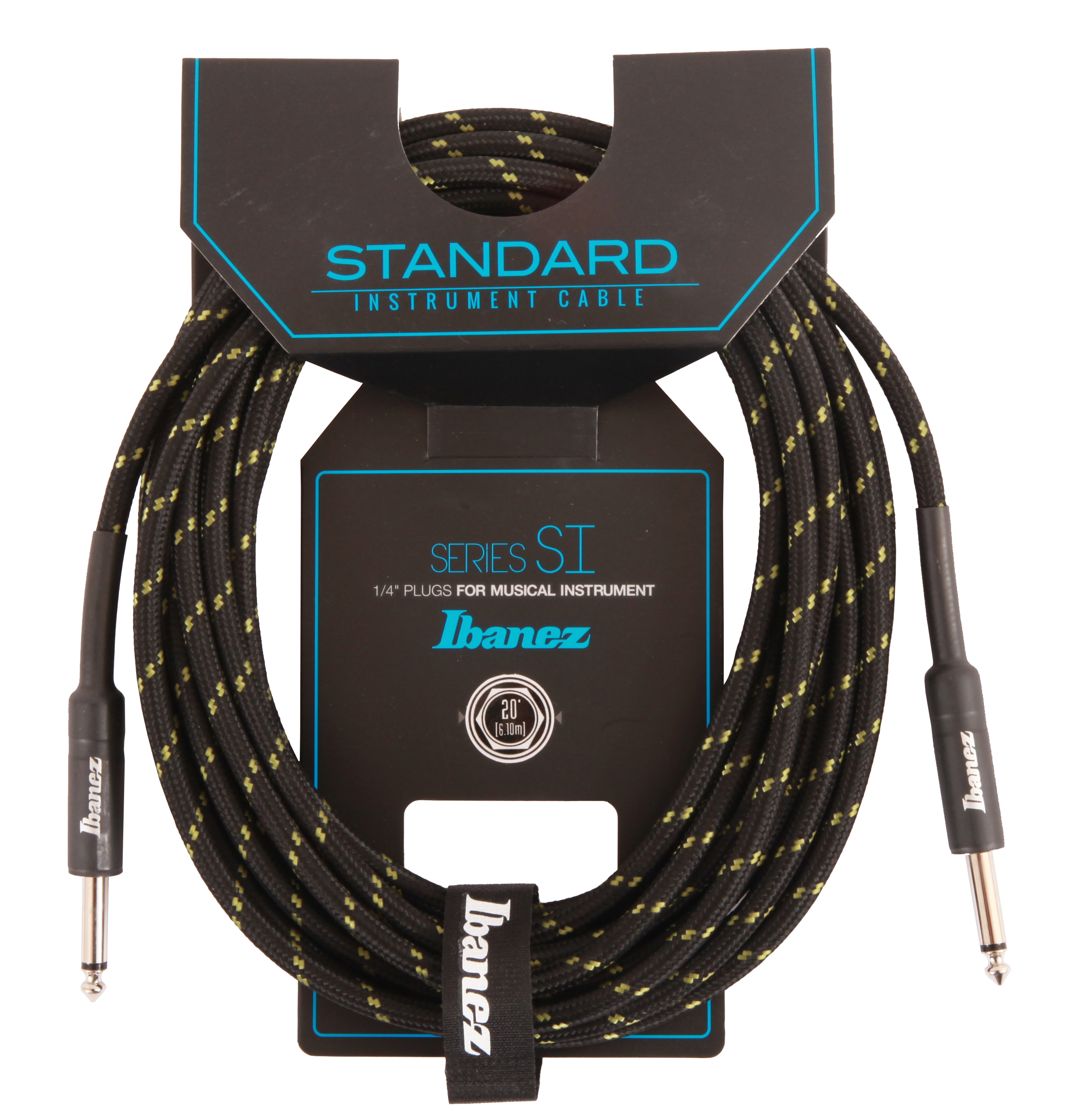 Instrumente-Kabel 6,10m straight-straight black & Green