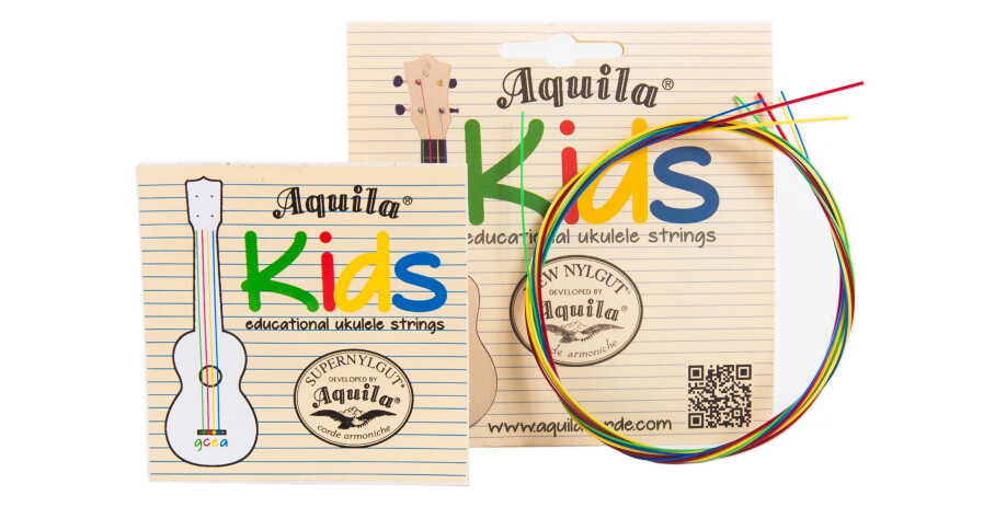 138U - Kids - Multi Color Educational Ukulele String Set, Soprano/Concert, high-G