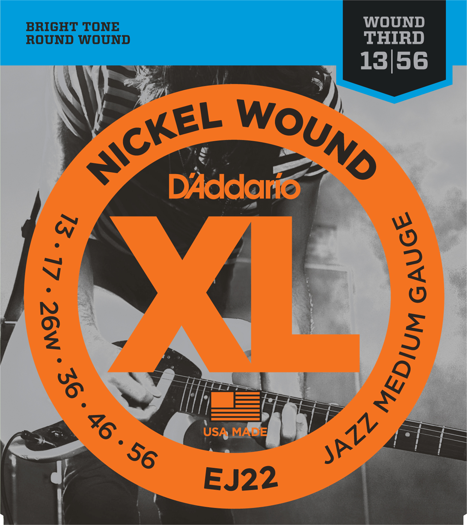 EJ22 Nickel Round Wound Jazz Medium 013-056