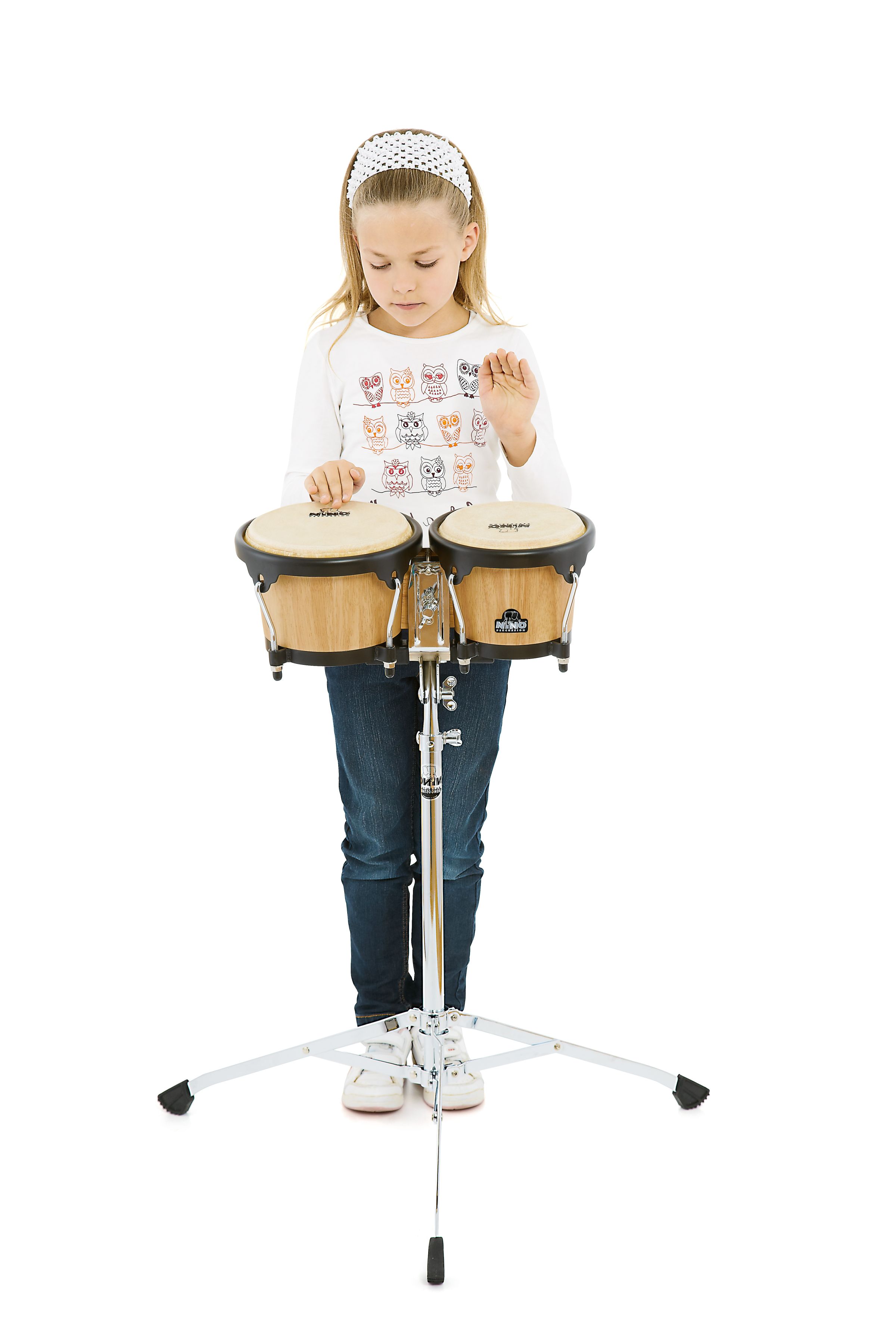 NINO3NT-BK Holz Bongo natur/schwarz