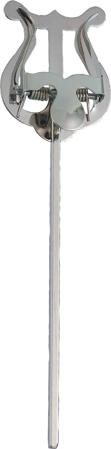 Marschgabel vernickelt kleine Lyra, 1 Drücker, 16cm
