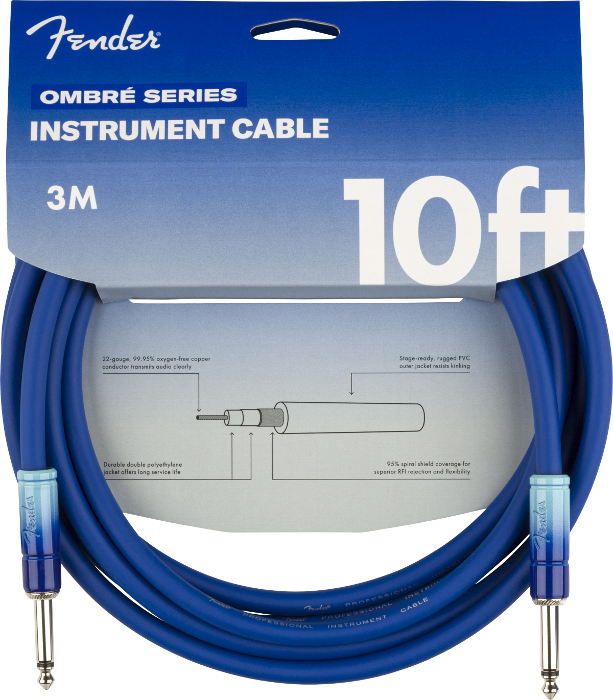Ombré Instrument Cable Belair Blue 3m