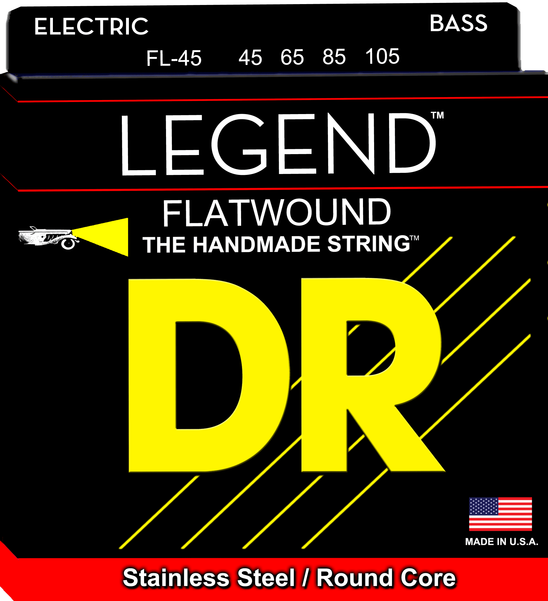 LEGEND FL-45  Medium 45-105 Polished Flatwound Stainless Steel Bass Strings: