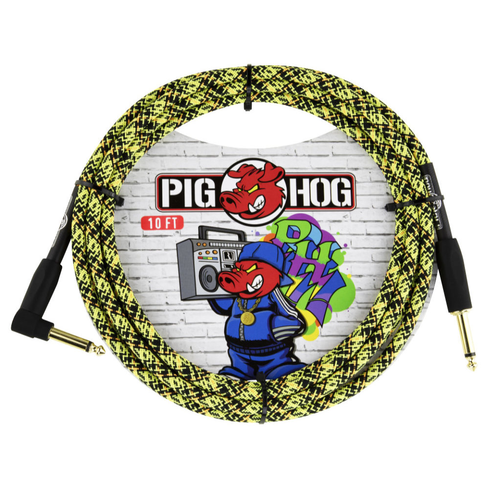 Yellow Graffiti Instrument Cable 3m Winkel