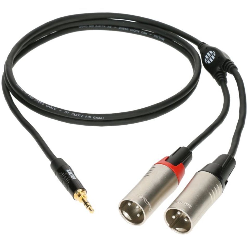 PRO Y-Kabel 3m Mini Jack 3p - 2x XLR male