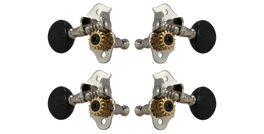 9NB Sta-Tite Geared Ukulele Pegs with Black Button