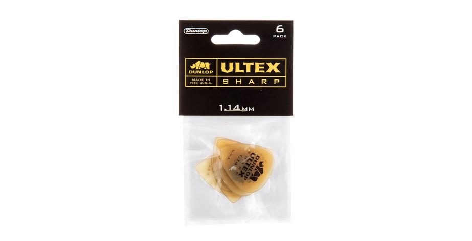 Ultex Sharp Picks, Player's Pack 6 pcs., amber, 1.14 mm