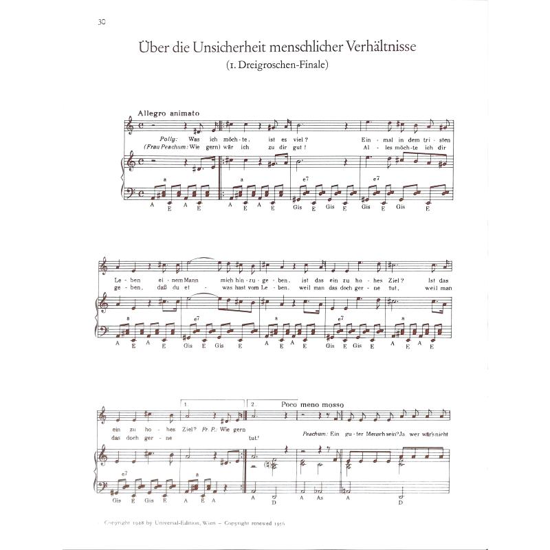 Die Songs aus der Dreigroschenoper
