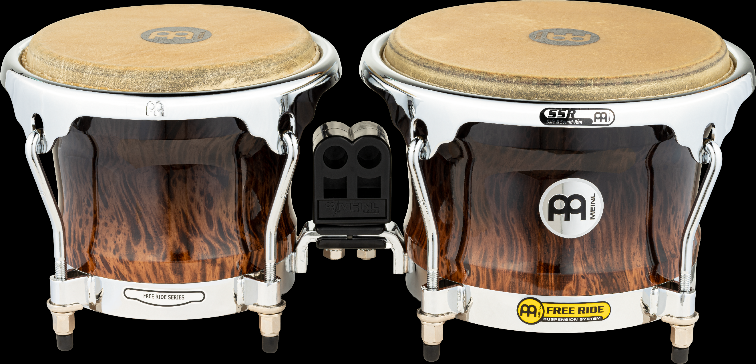 FWB400BB Free Ride Holzbongos - Brown Burl 7" MACHO & 8 1/2" HEMBRA