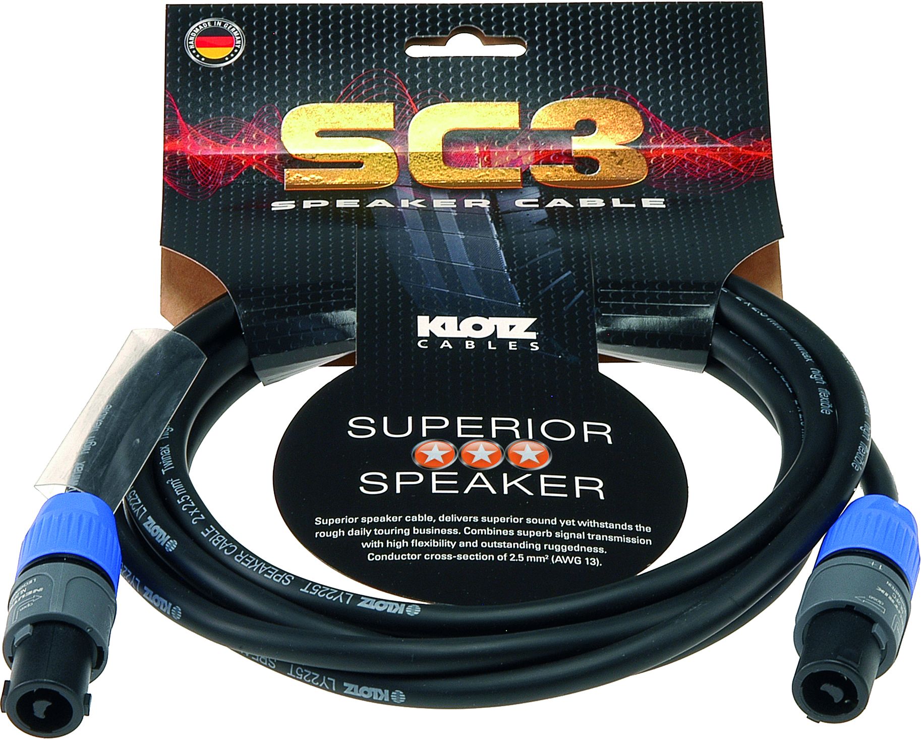 SC3-15SW Lautsprecherkabel Speakon 15m 2x2,5mm²