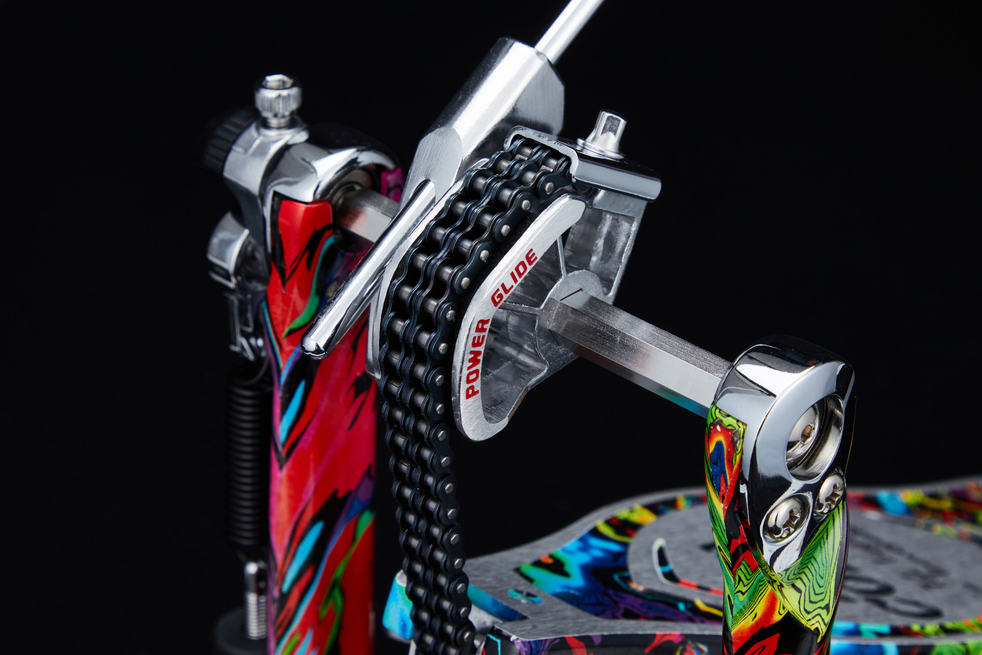 HP900PMPR 50th Limited Iron Cobra Power Glide Single Pedal - Marble Psychedelic Rainbow Finish