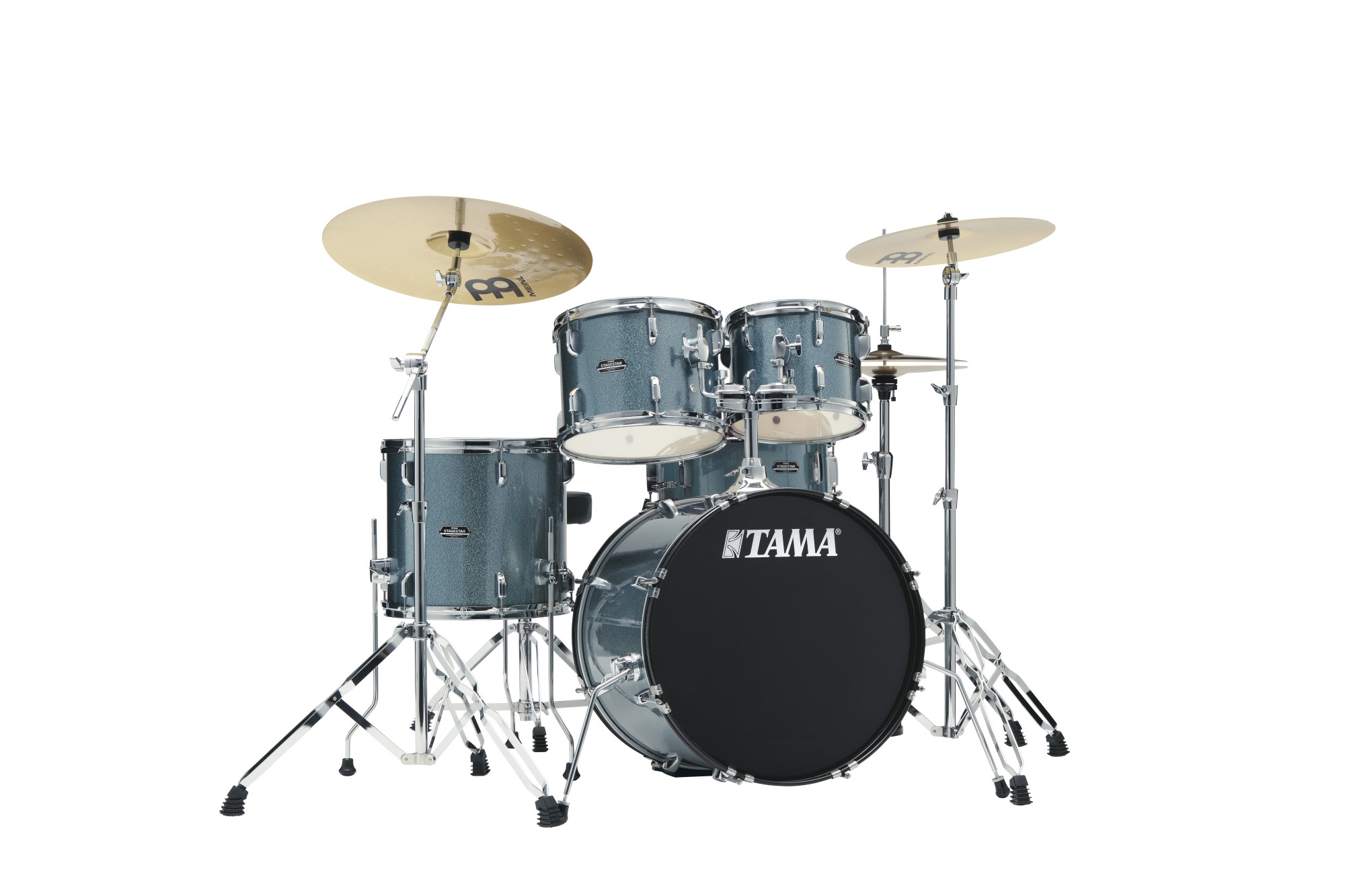 Stagestar Drum Set 5 teilig (20" BD) - Sea Blue Mist/Chrom HW + MEINL Cymbals BCS Cymbal Set