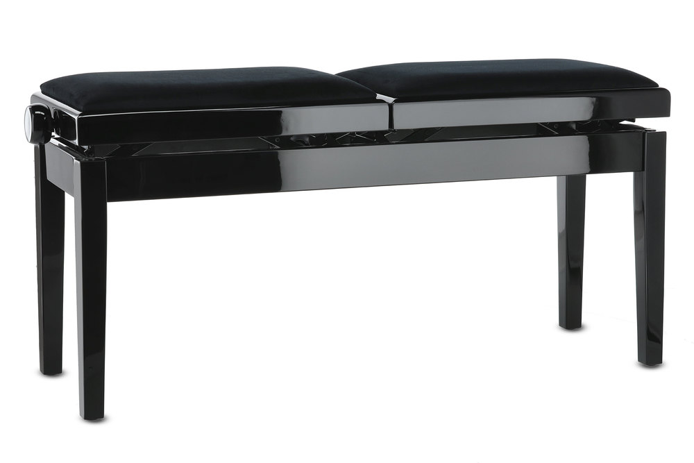 Klavierbank DeLuxe Double schwarz hochglanz