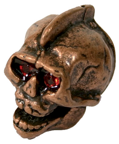 Catfisch Poti Skull messing / red eyes