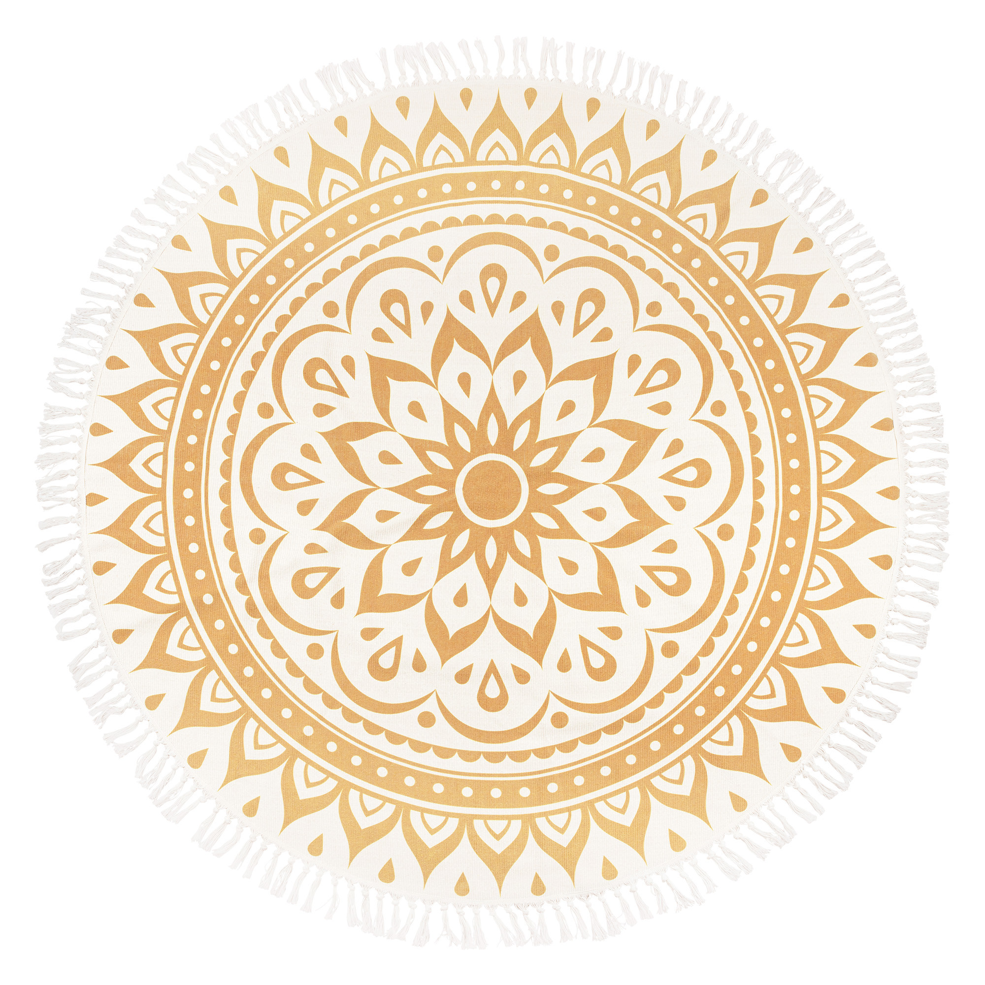 Sonic Energy Meditationteppich Vintage Gold Blumendesign