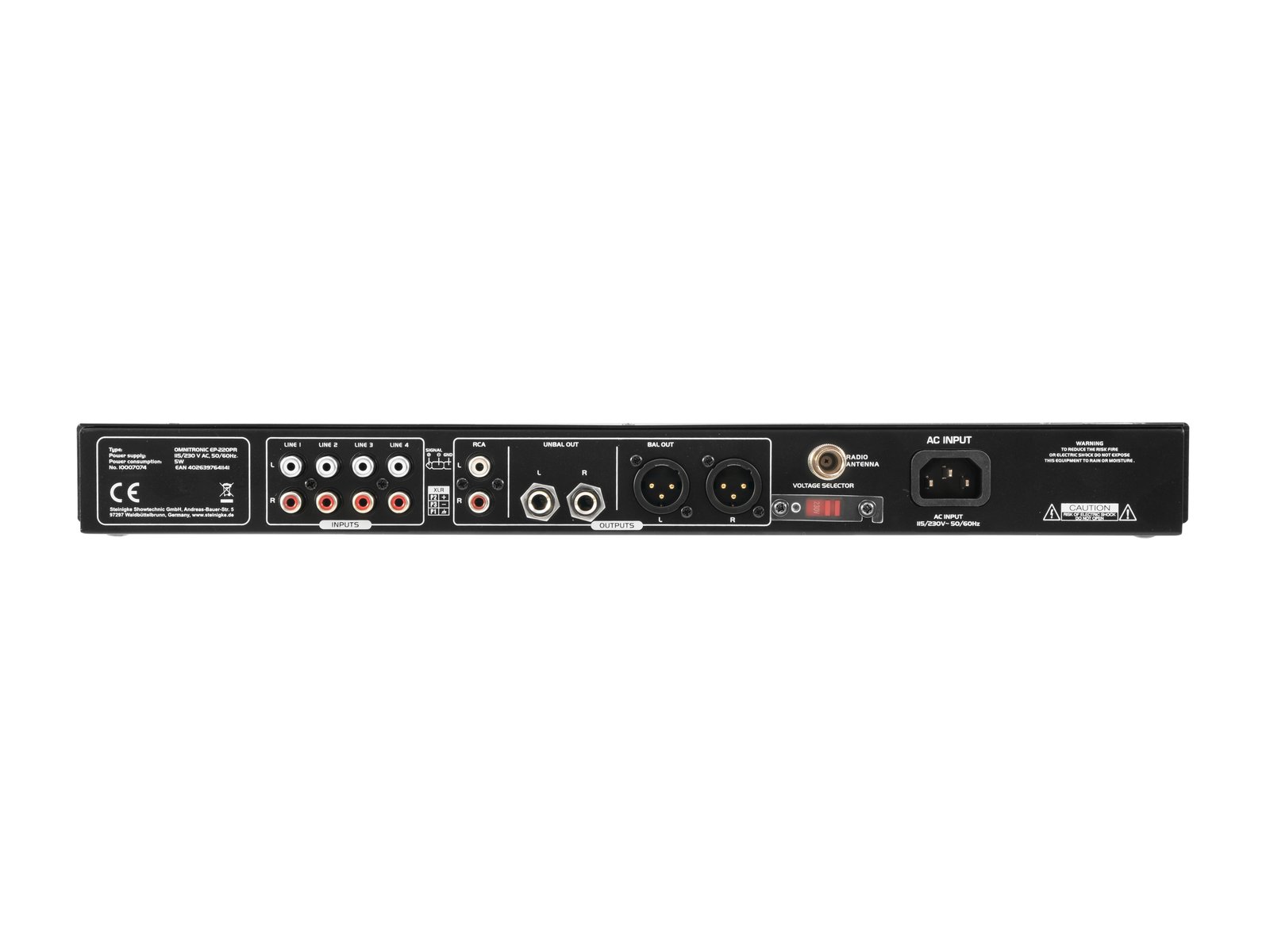 EP-220PR 19" Vorverstärker MP3,FM,USB,BT