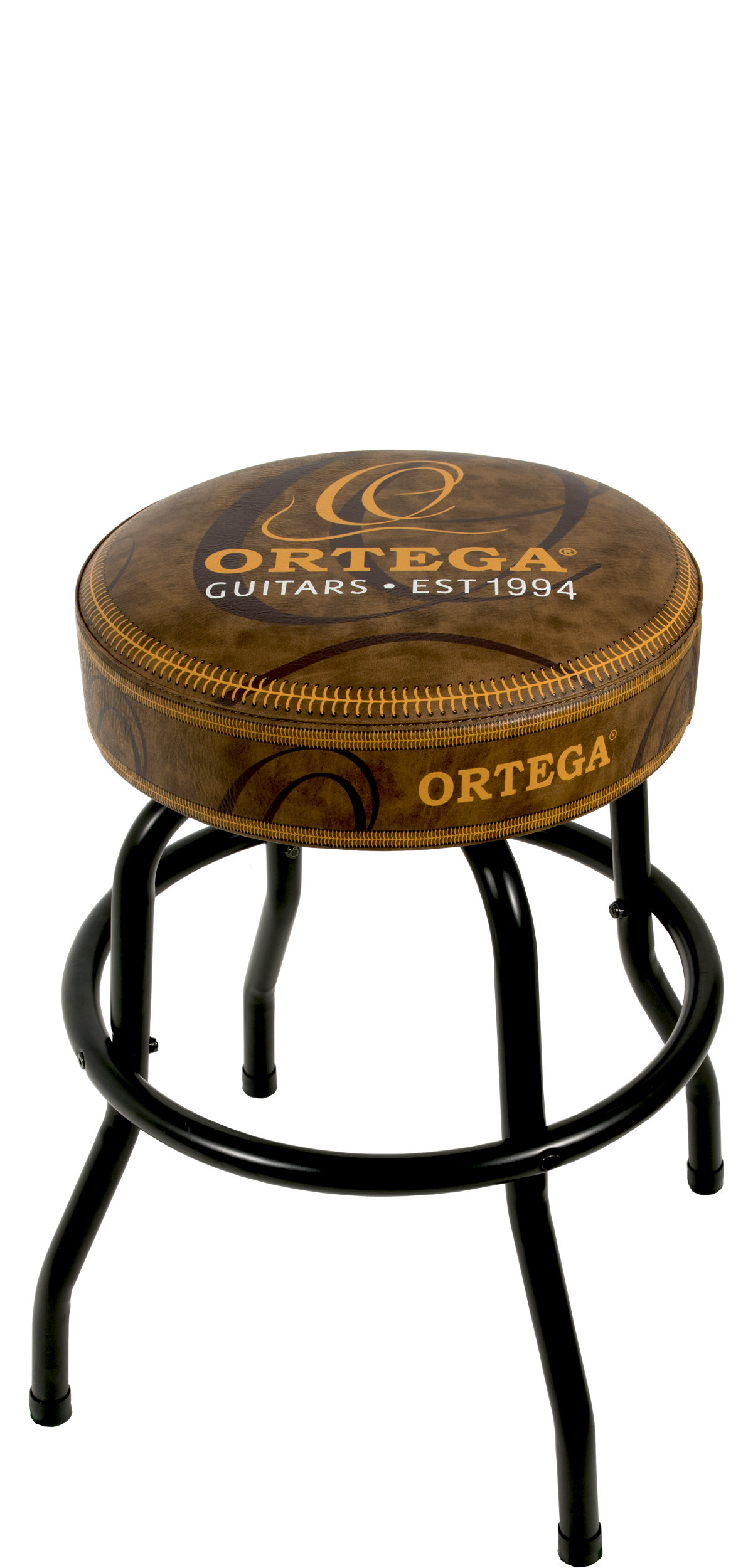 BAR STOOL 24" BROWN TOP / BLACK HARDWARE