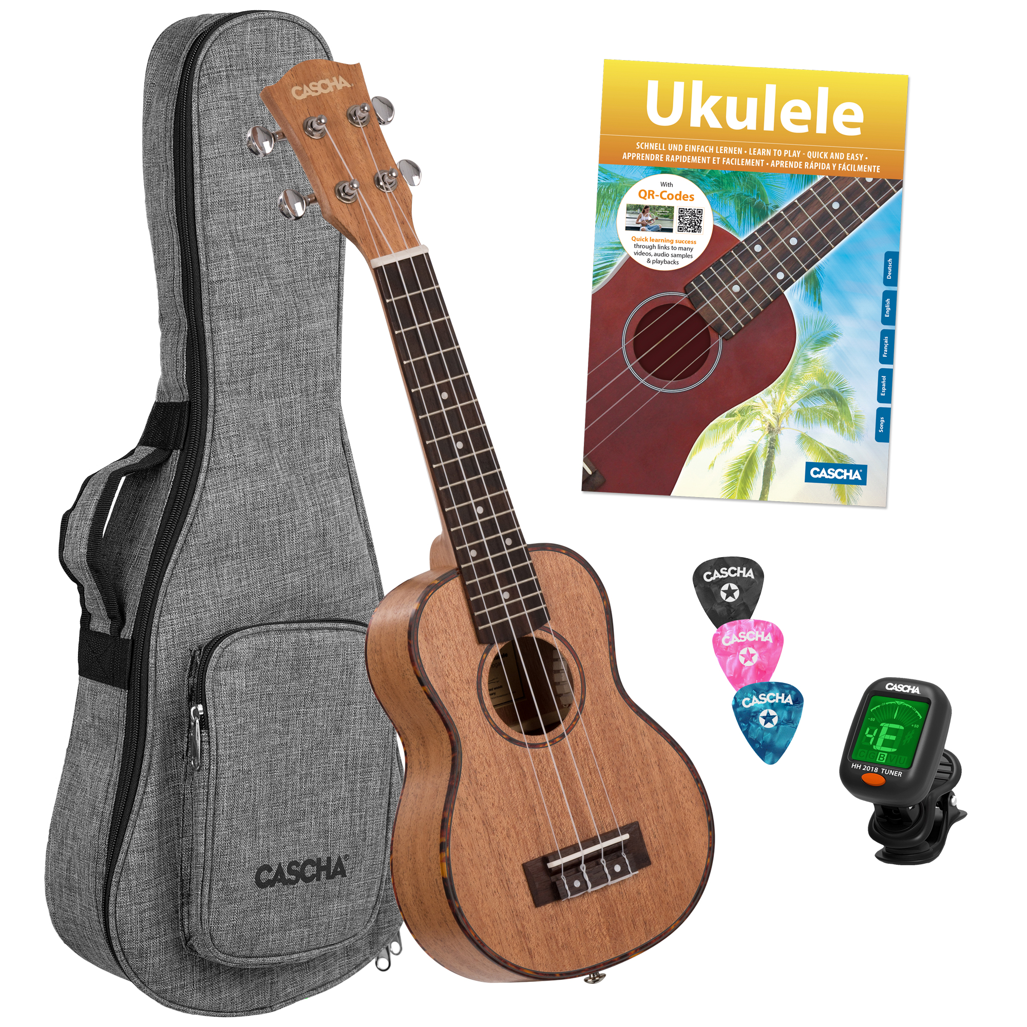 HH 2027 DE Premium Mahagony Sopran Ukulele Set