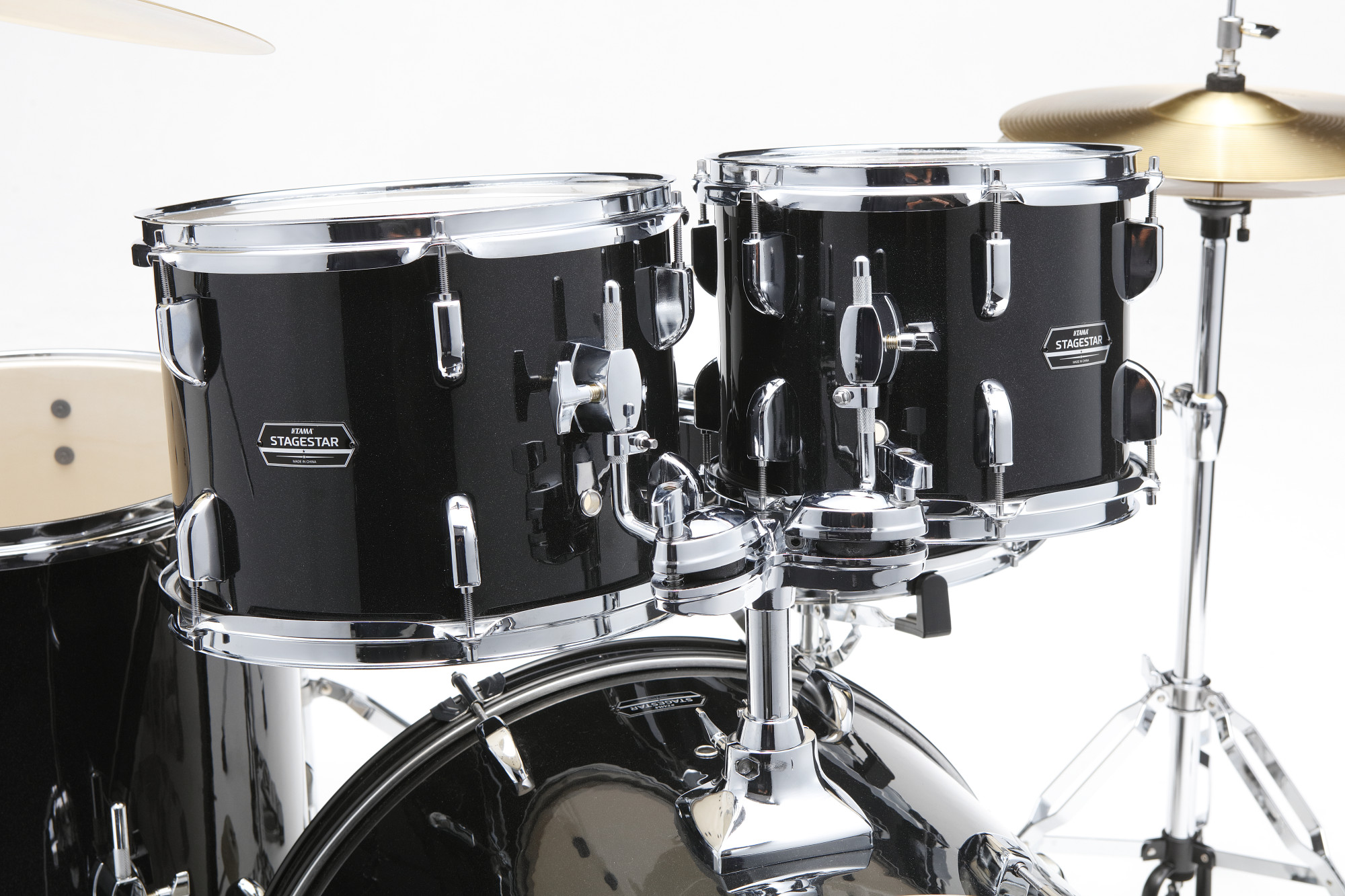 ST52H5-BNS Stagestar Drumkit 5 teilig (22" BD) - Black Night Sparkle/Chrom HW + MEINL Cymbals BCS Cymbal Set