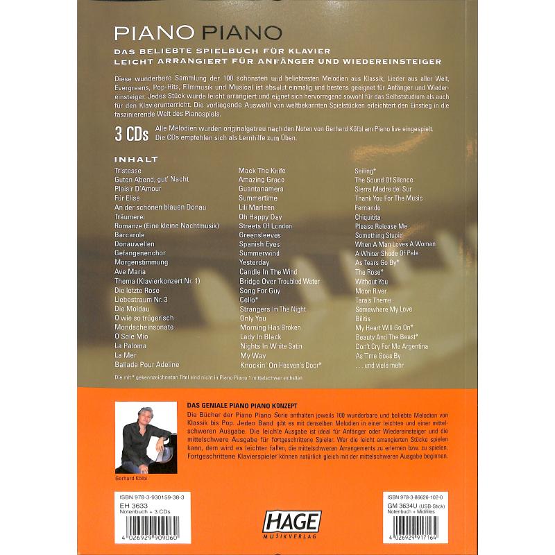 Piano piano - die 100 schönsten Melodien von Klassik bis Pop