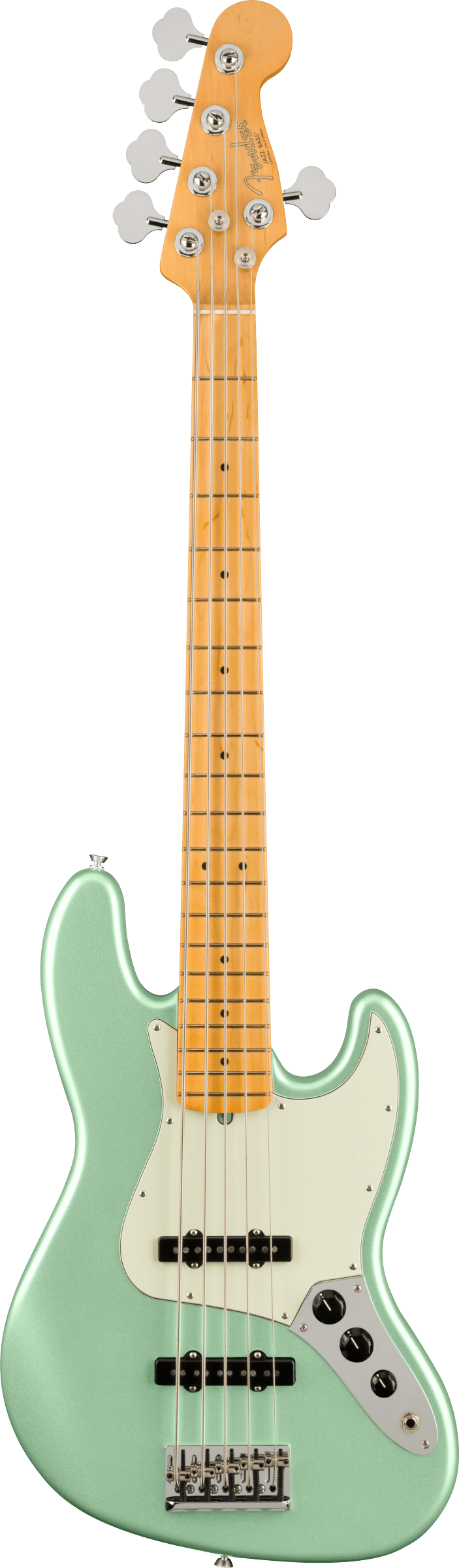 American Professional II Jazz Bass V Maple Fingerboard, Mystic Surf Green