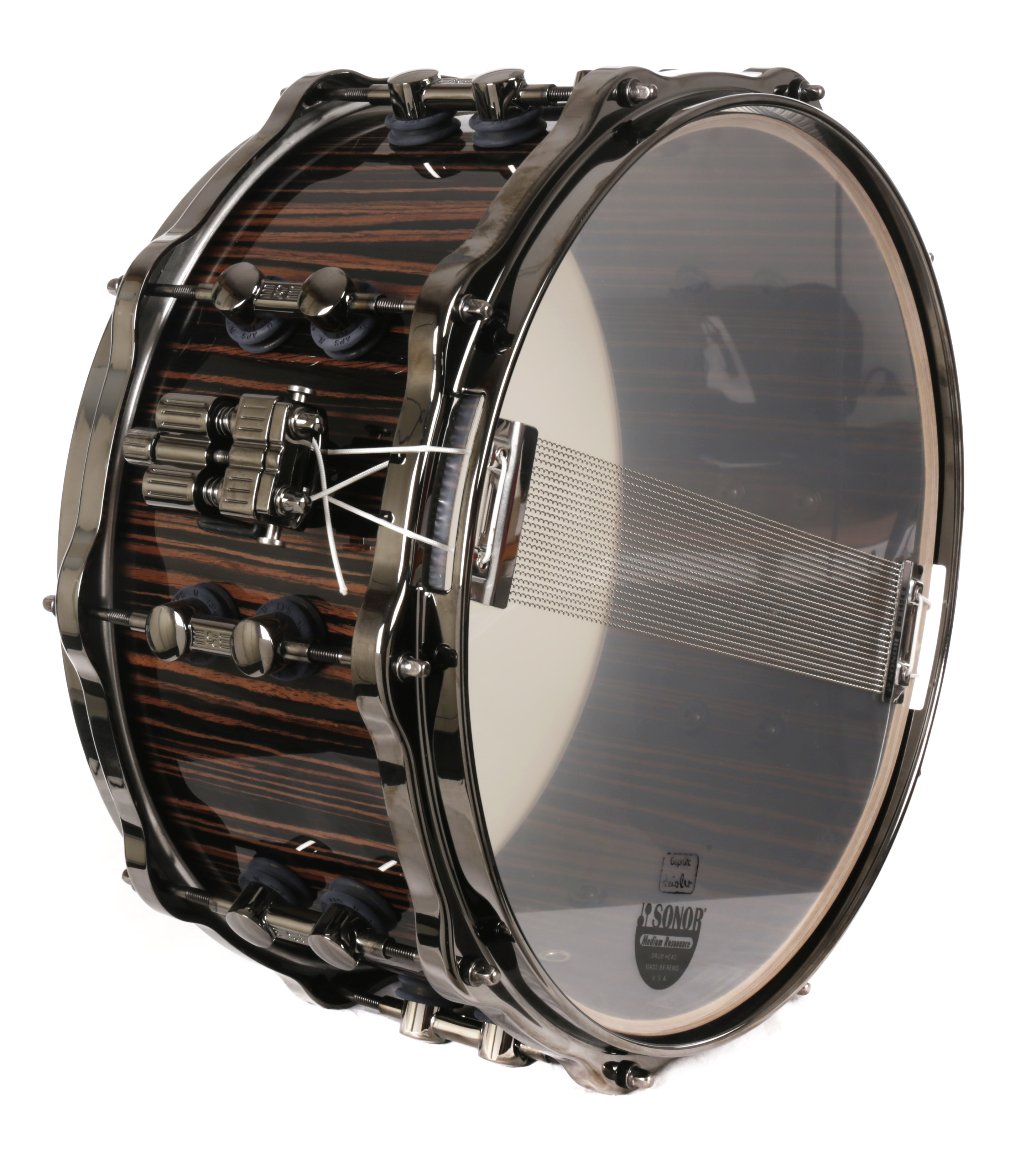 SQ2 Snare 14" x 6,5" Makassar Ebony Gloss / Black HW SQ2 Snare 14" x 6,5" Makassar Ebony Gloss / Black HW