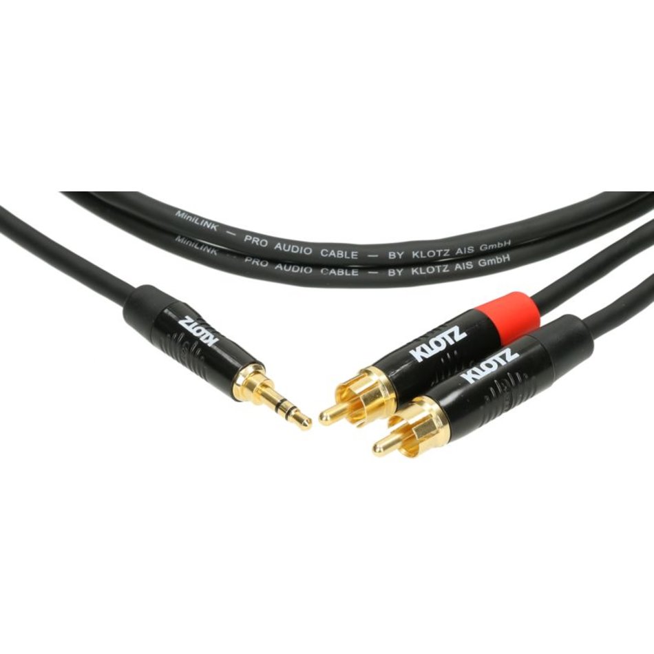 PRO Y-Kabel 3m Mini Jack 3p - 2x RCA