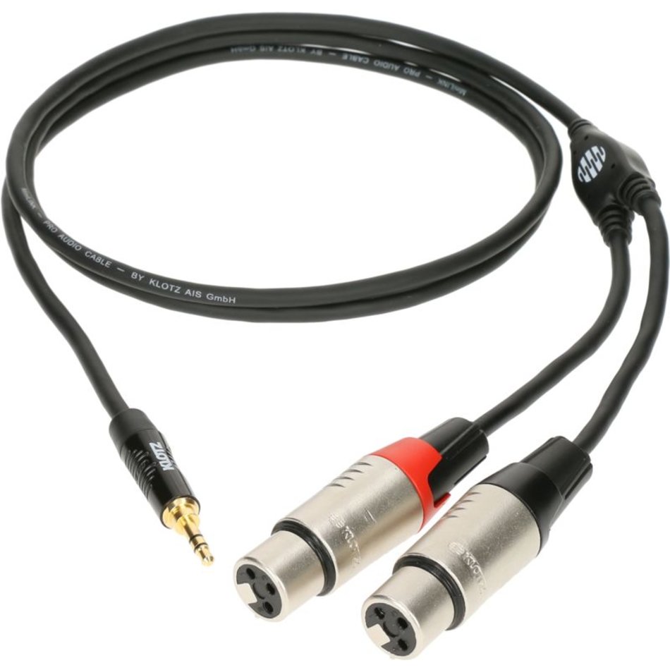 PRO Y-Kabel 3m Mini Jack 3p - 2x XLR female