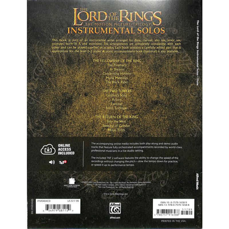 Lord of the rings trilogy instrumental solos