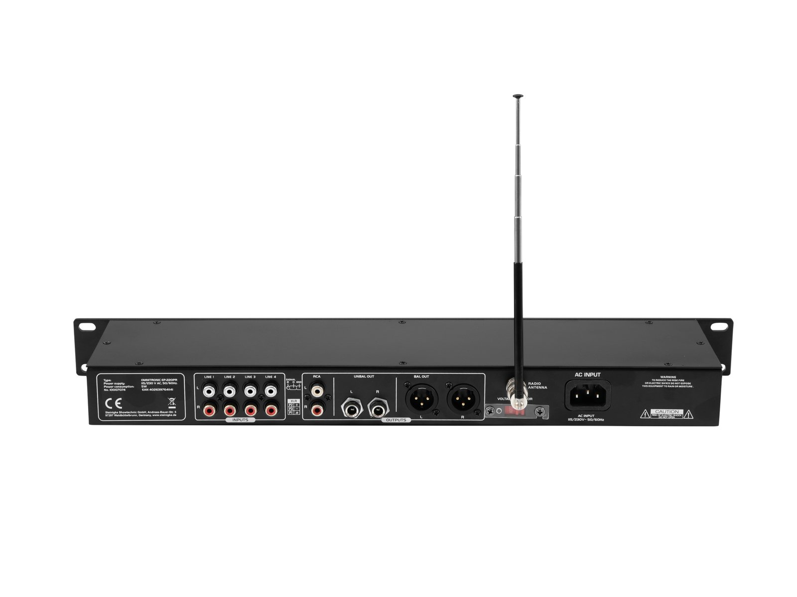 EP-220PR 19" Vorverstärker MP3,FM,USB,BT