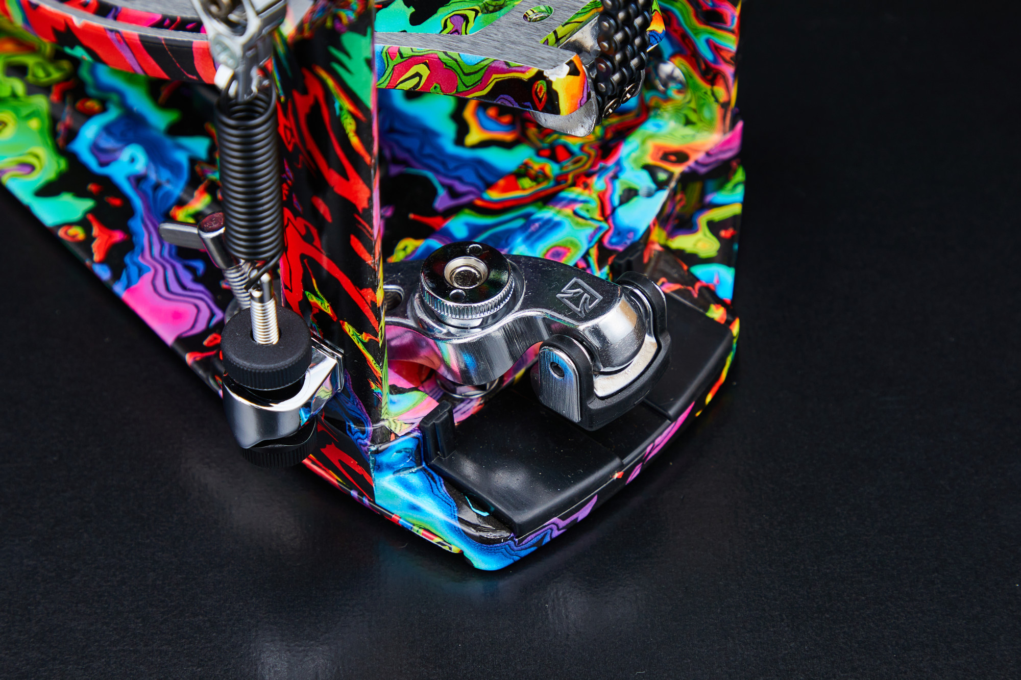 HP900PWMPR 50th Limited Iron Cobra Power Glide Twin Pedal - Marble Psychedelic Rainbow Finish