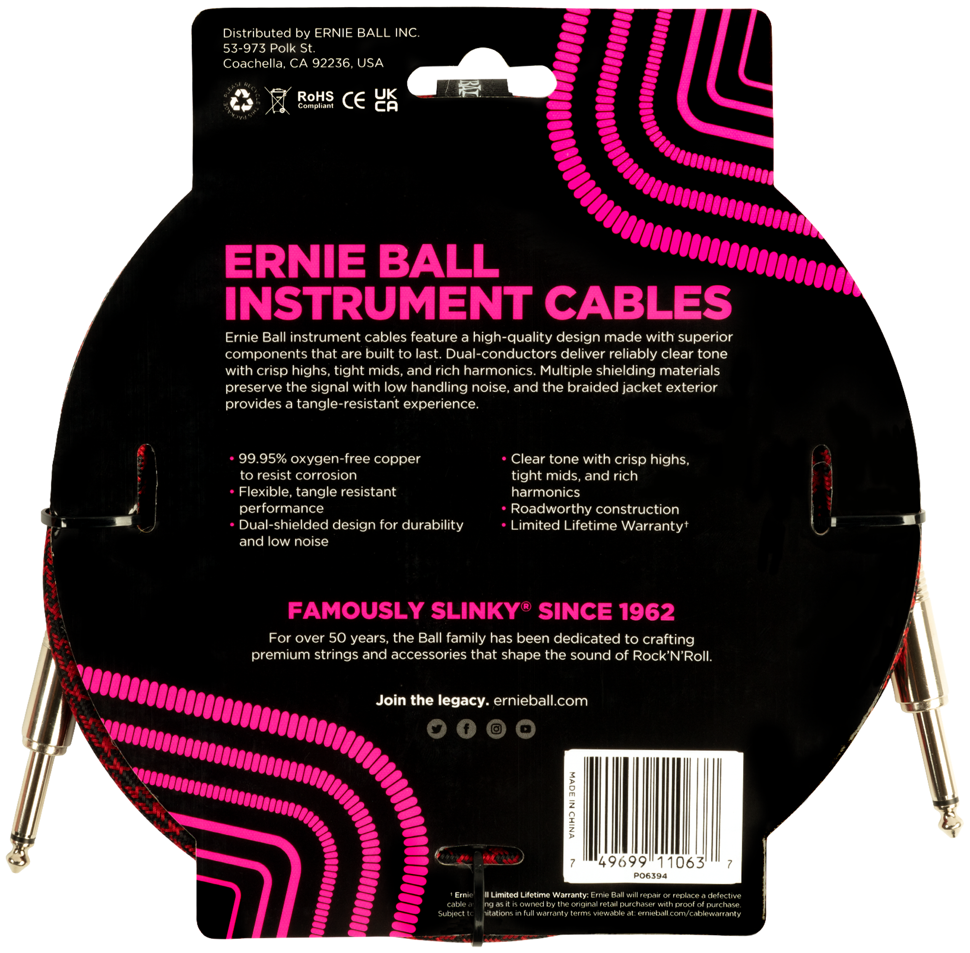 EB6394 Instrumentenkabel rot/schwarz 3,04m EB6394 Instrumentenkabel rot/schwarz 3,04m