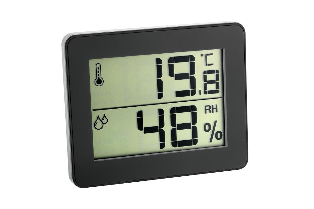 Digitales Hygro-/Thermometer, slim, schwarz