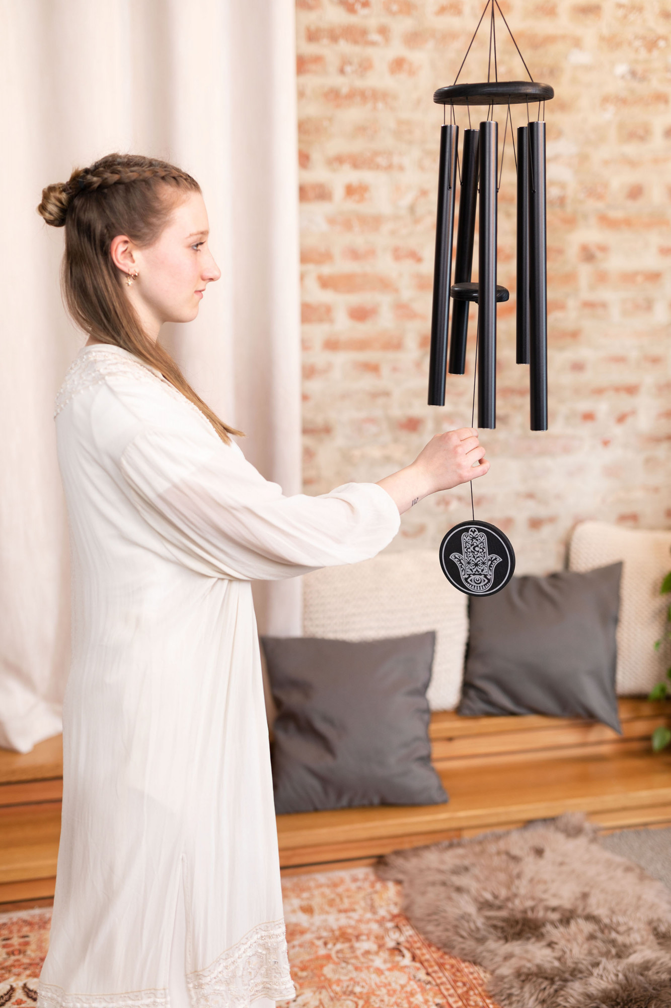 HMC36BK Sonic Energy Hamsa Meditation Chime, 36" / 90 cm, 432 Hz, schwarz HMC36BK Sonic Energy Hamsa Meditation Chime, 36" / 90 cm, 432 Hz, schwarz