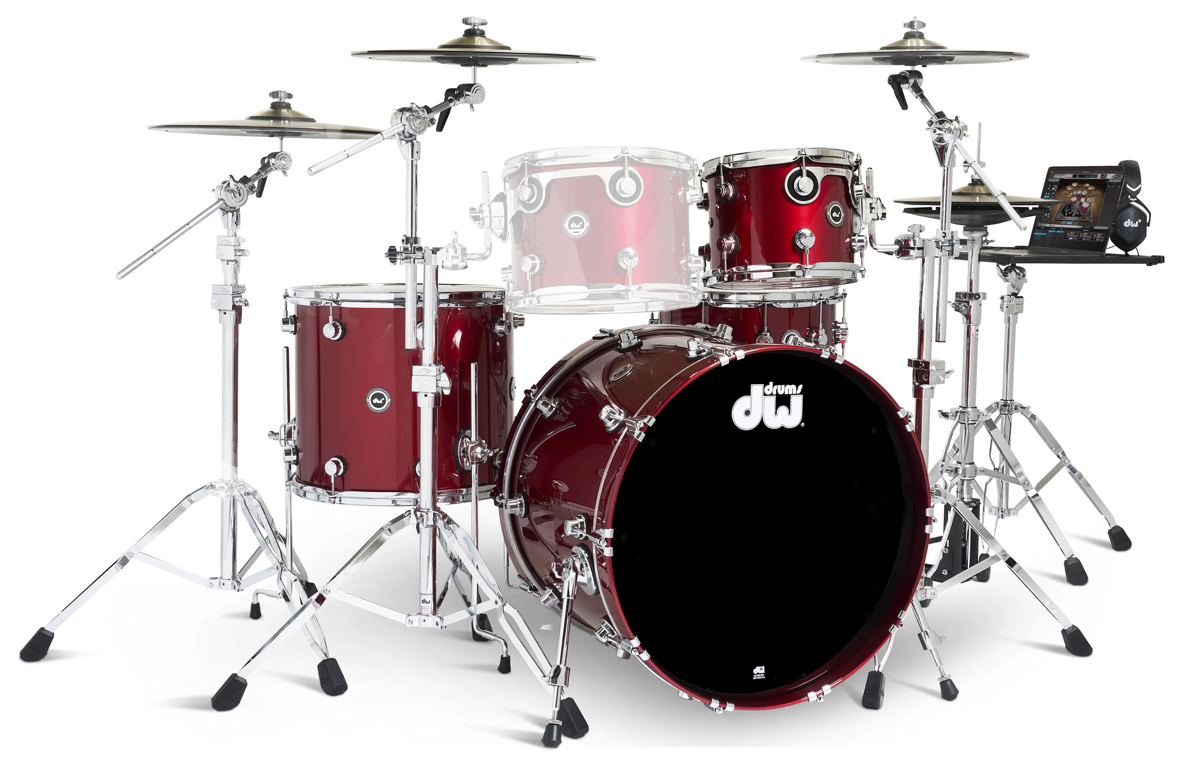 DWe 4-tlg Set/4-tlg Becken Set/6-tlg Hardware Midnight Blue Metallic / Black Cherry Metallic DWe 4-tlg Set/4-tlg Becken Set/6-tlg Hardware Midnight Blue Metallic / Black Cherry Metallic