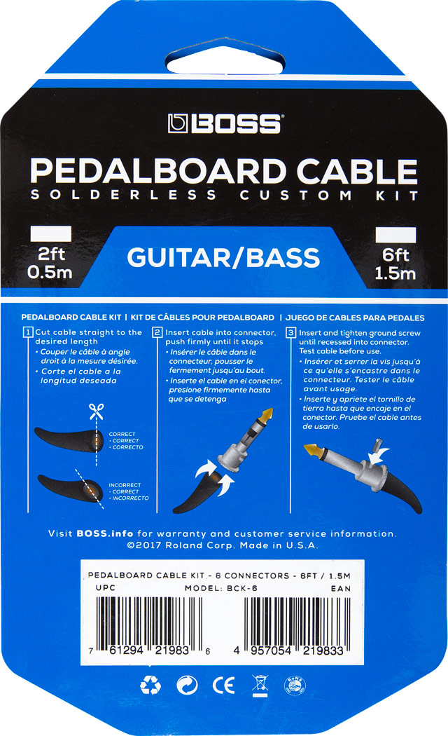 BCK-6 Solderless Pedalboard Cable Kit BCK-6 Solderless Pedalboard Cable Kit