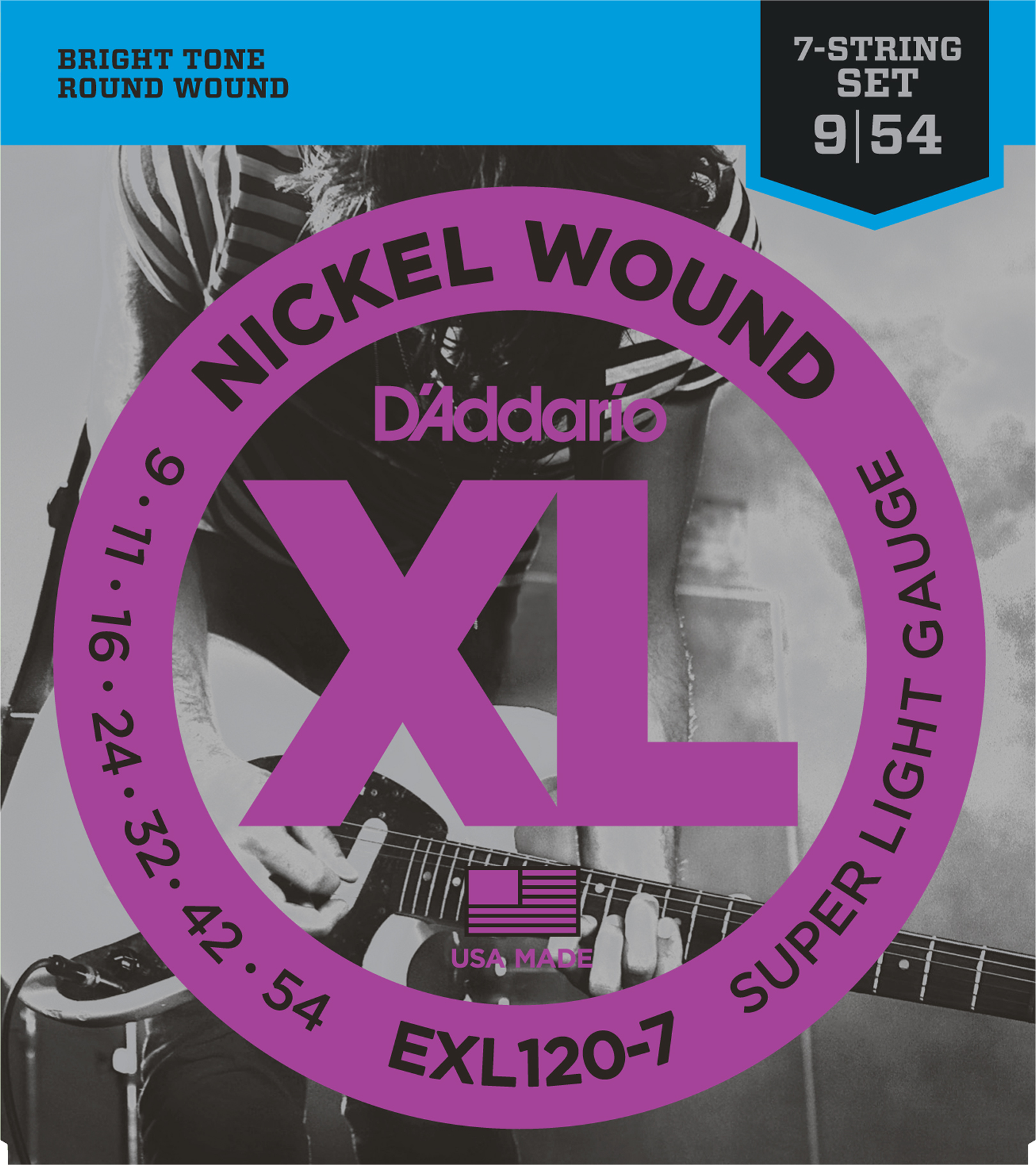 EXL120-7 Nickel Wound 7-String super light 9-54