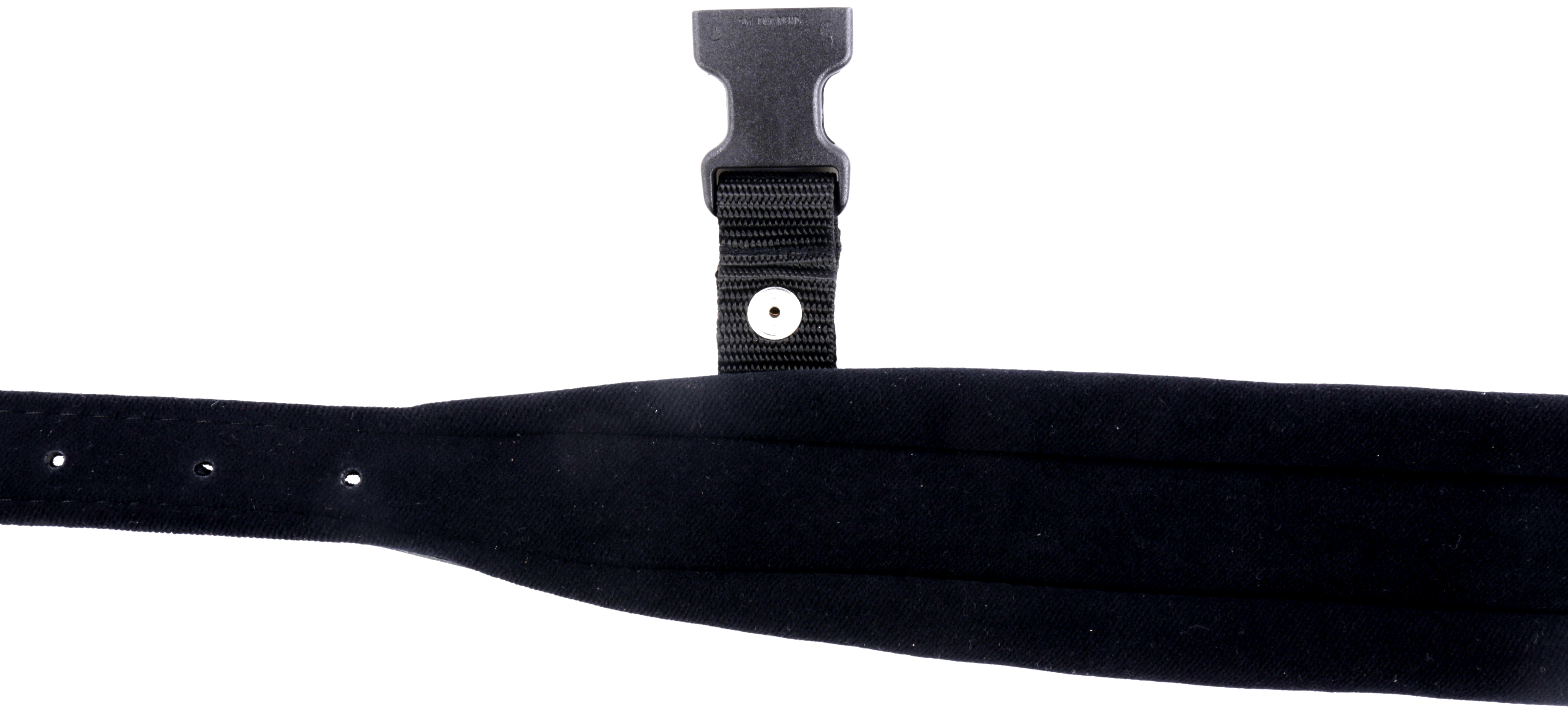 Akkordeon Trageriemen  Rindleder schwarz mit Schlaufe Rindleder und Samtpolster schwarz 7,5cm Breit.