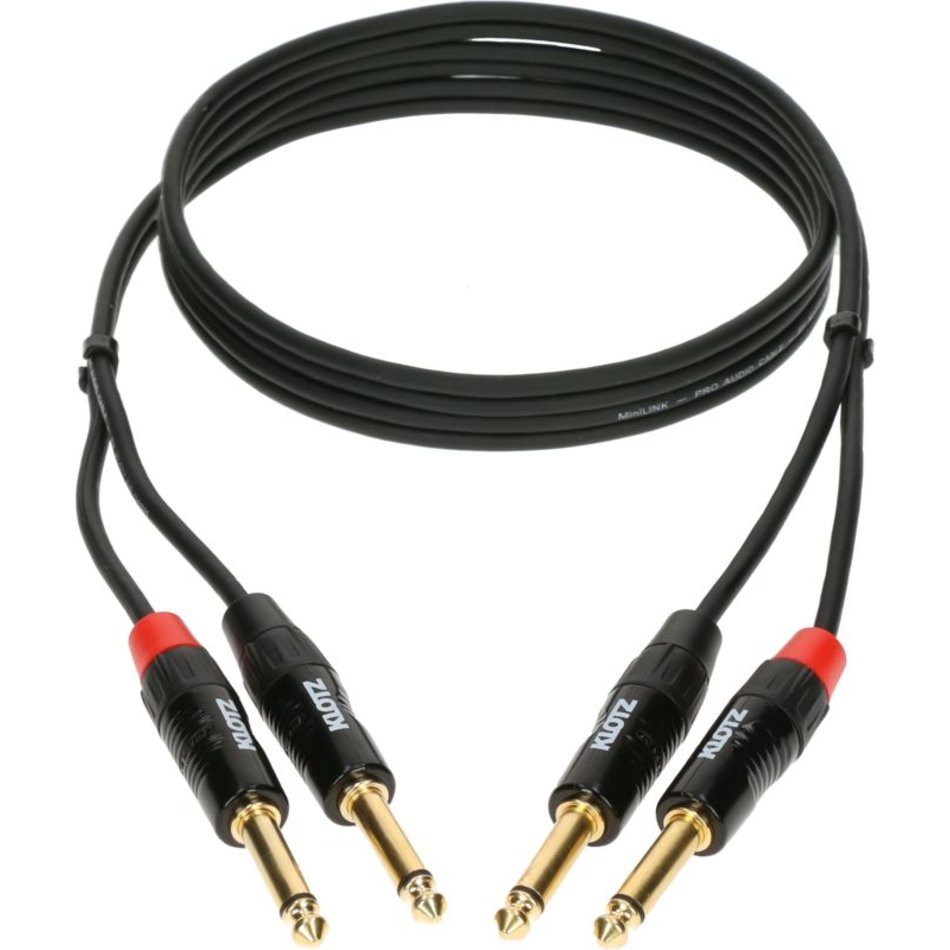 PRO TwinCable 90cm 2x Jack 2p -2x Jack 2p