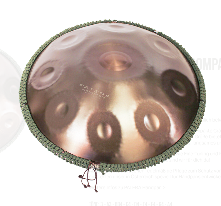 HPDM-10 Compact Handpan Stainless Steel D-Kurd + Tasche 432 Hz