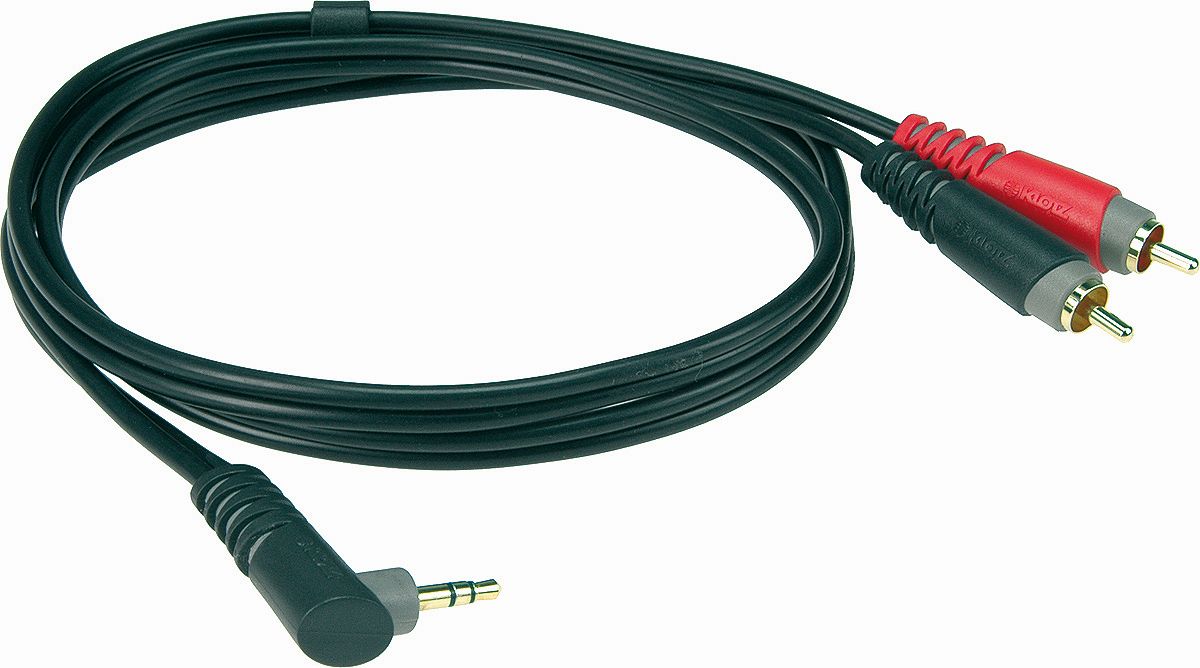 AY7A0200 Y-Kabel 3,5mm Winkelkinke / Cinch 2m