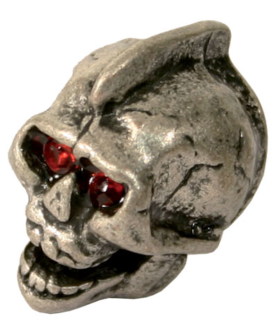 Catfisch Poti Skull silber / red eyes