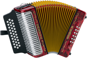 Corona III HOHNER rot Diatonische Harmonika G/C/F