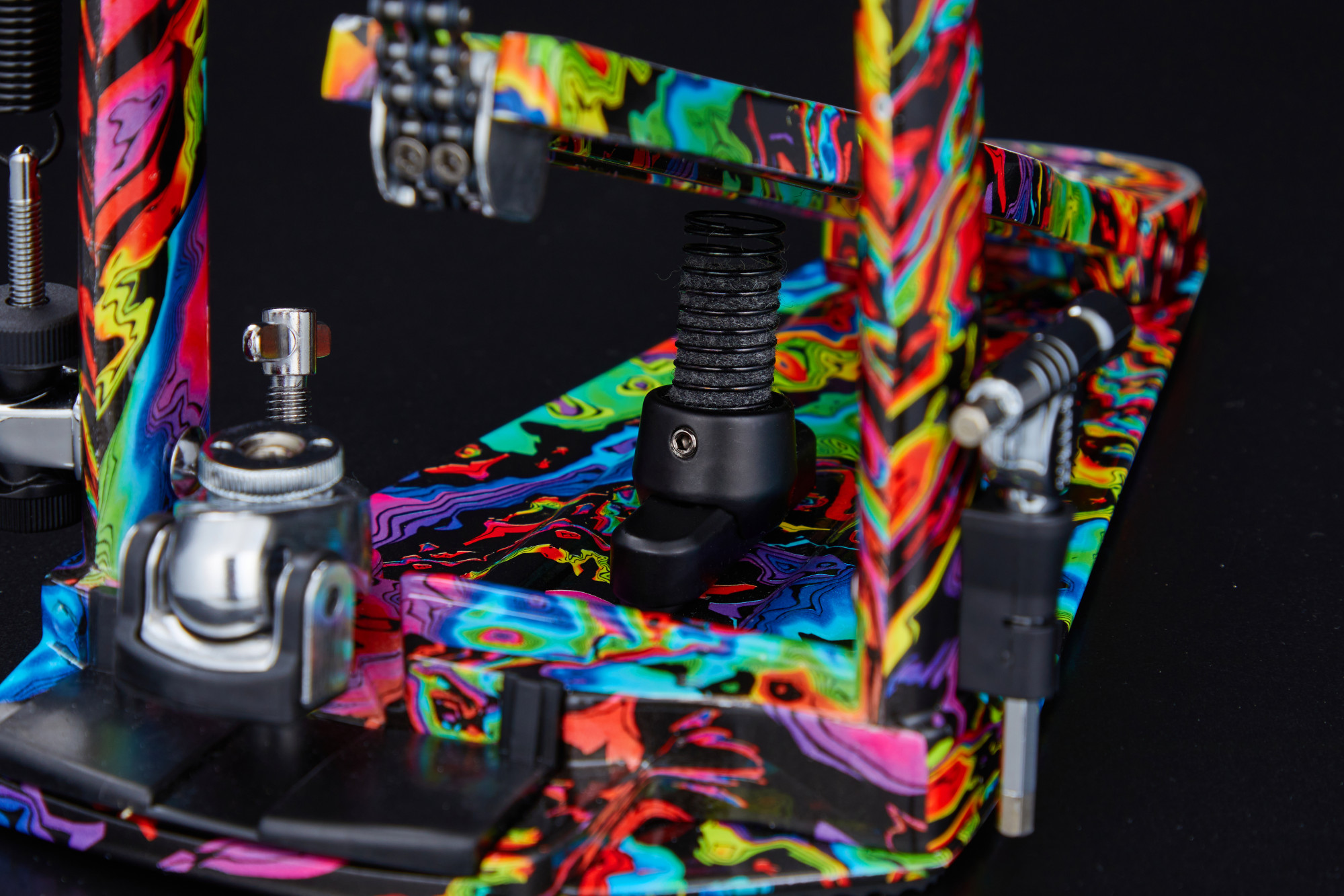 HP900PWMPR 50th Limited Iron Cobra Power Glide Twin Pedal - Marble Psychedelic Rainbow Finish