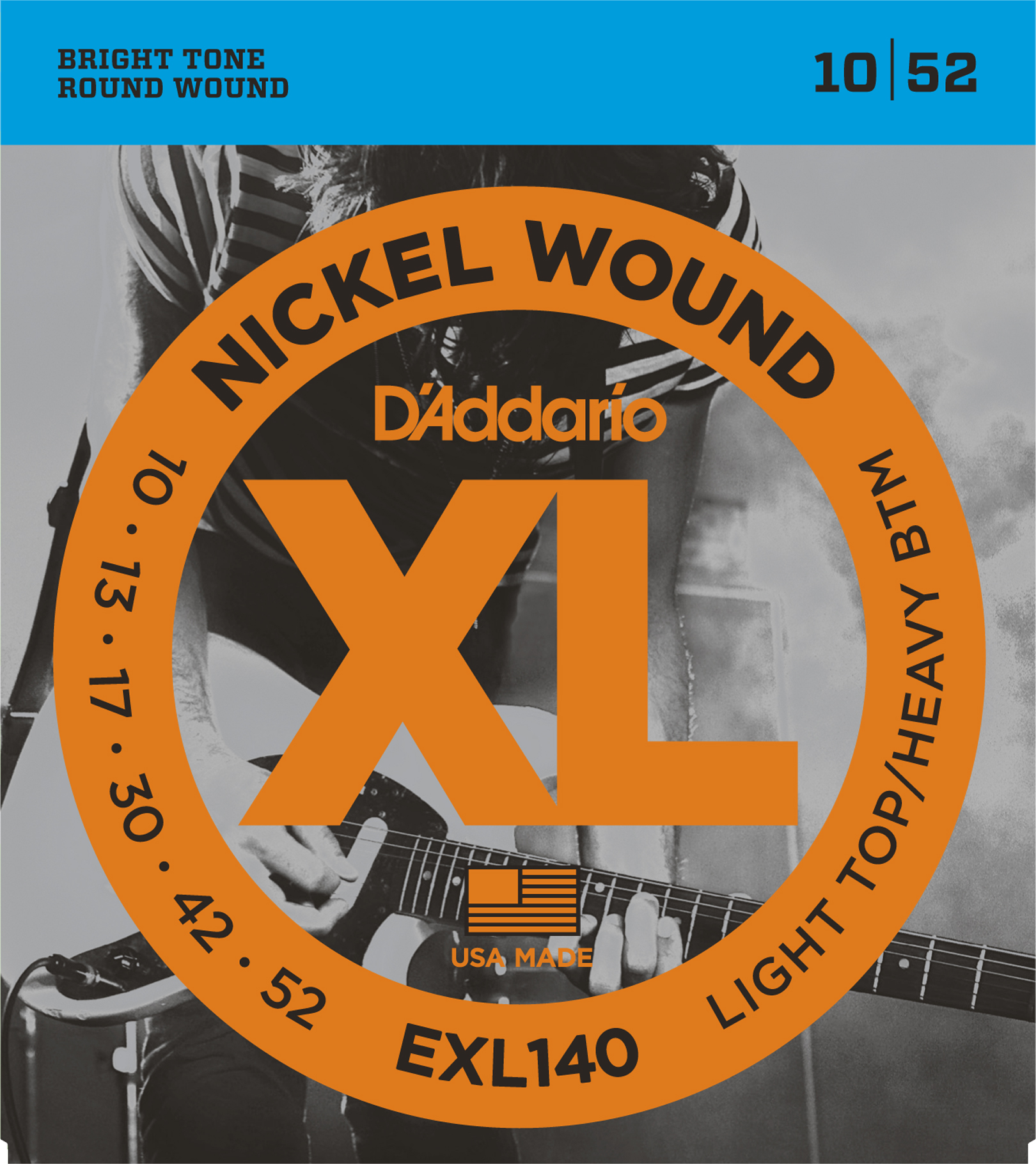 EXL140 Nickel Wound Light Top/Heavy BTM 10-52