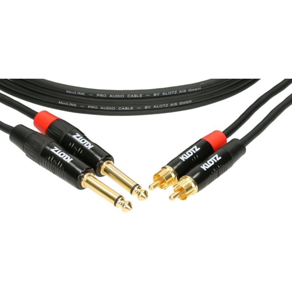 PRO TwinCable 3m  2x Jack 2p - 2x RCA