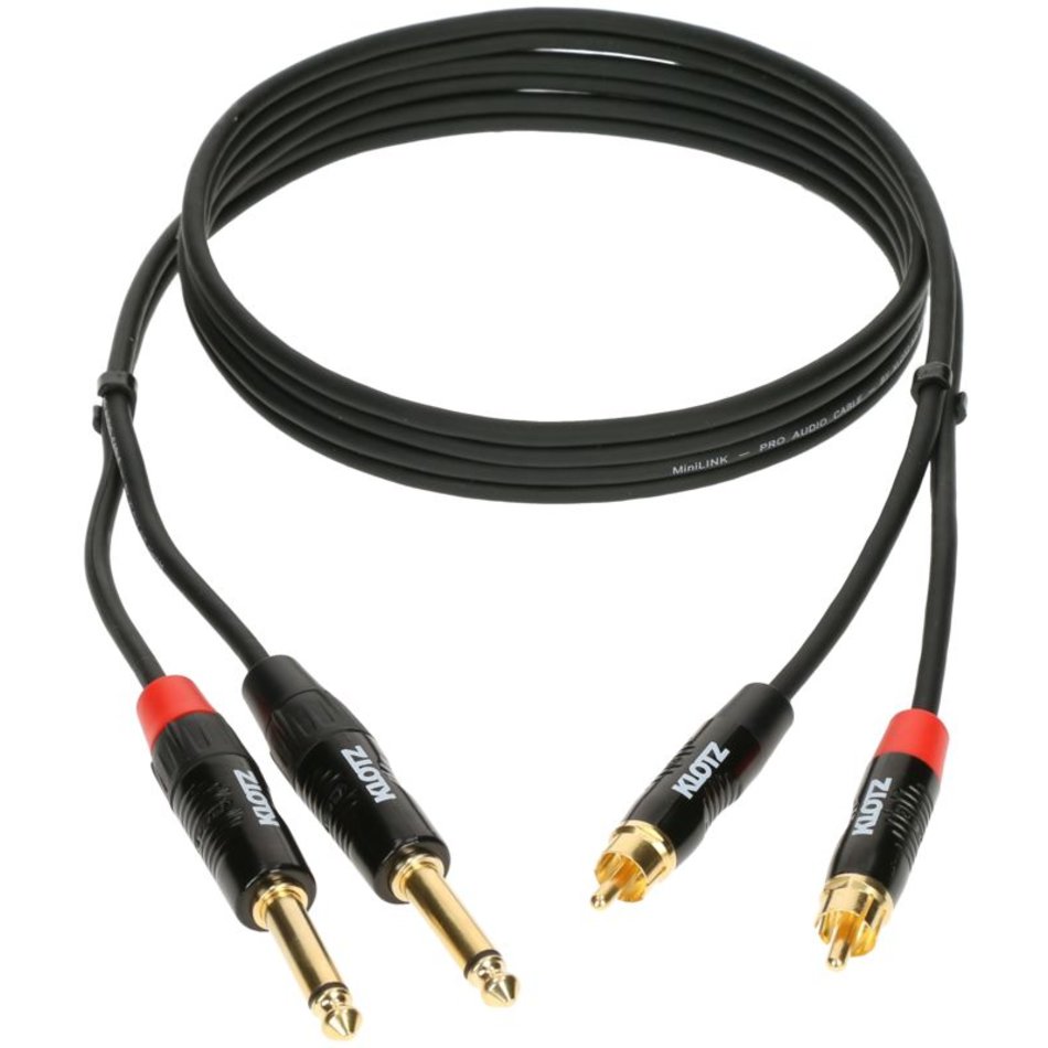 PRO TwinCable 3m  2x Jack 2p - 2x RCA